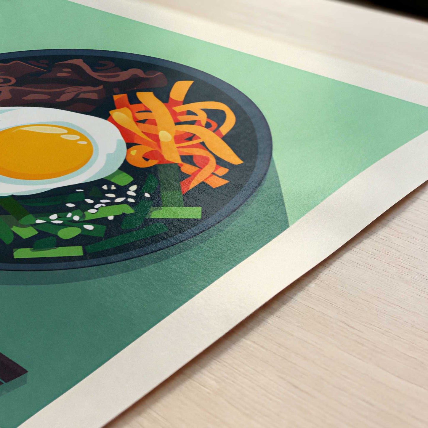 Bibimbap from Jeonju, Korea - Art Print - Close-up detail of the art print