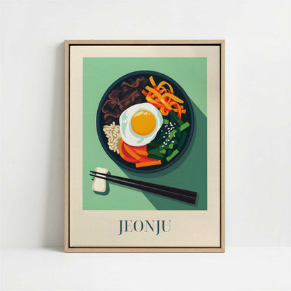 Framed Canvas - Framed canvas in oak color frame