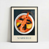 Bouillabaisse soup from Marseille, France - Art Print - Art print in black frame