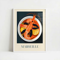 Bouillabaisse soup from Marseille, France - Art Print - Art print in white frame