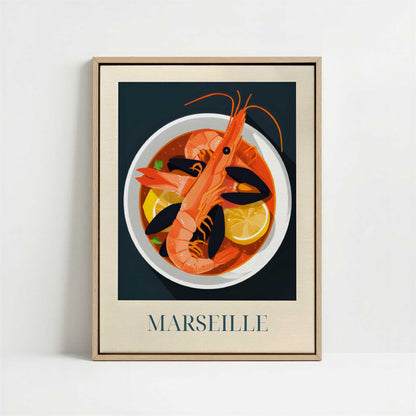 Framed Canvas - Framed canvas in oak color frame
