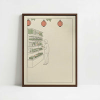 Framed Canvas - Framed canvas in dark wood color frame