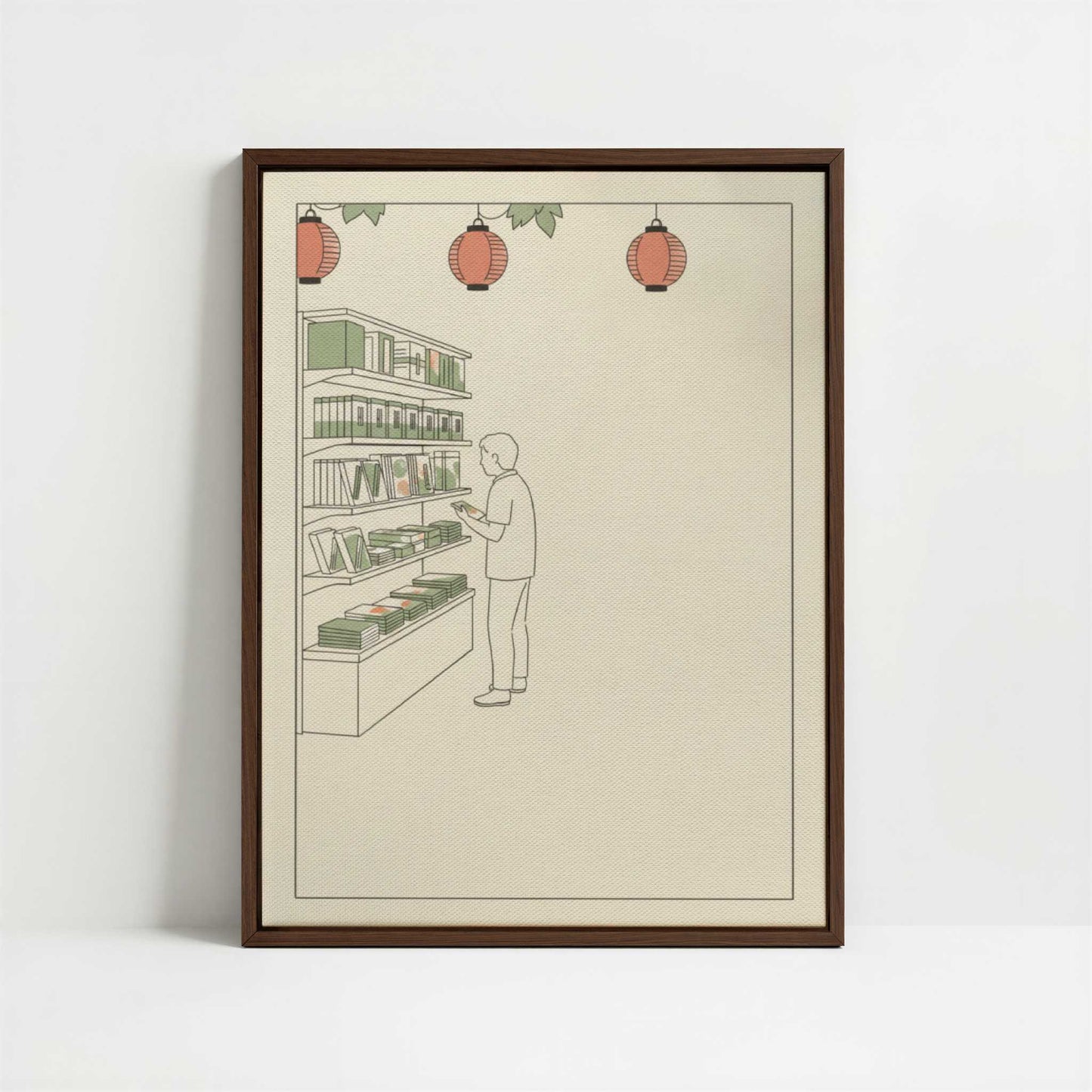 Framed Canvas - Framed canvas in dark wood color frame