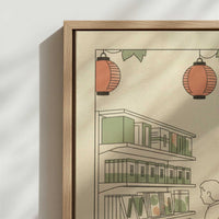 Framed Canvas - Close-up detail and texture of the framed canvas