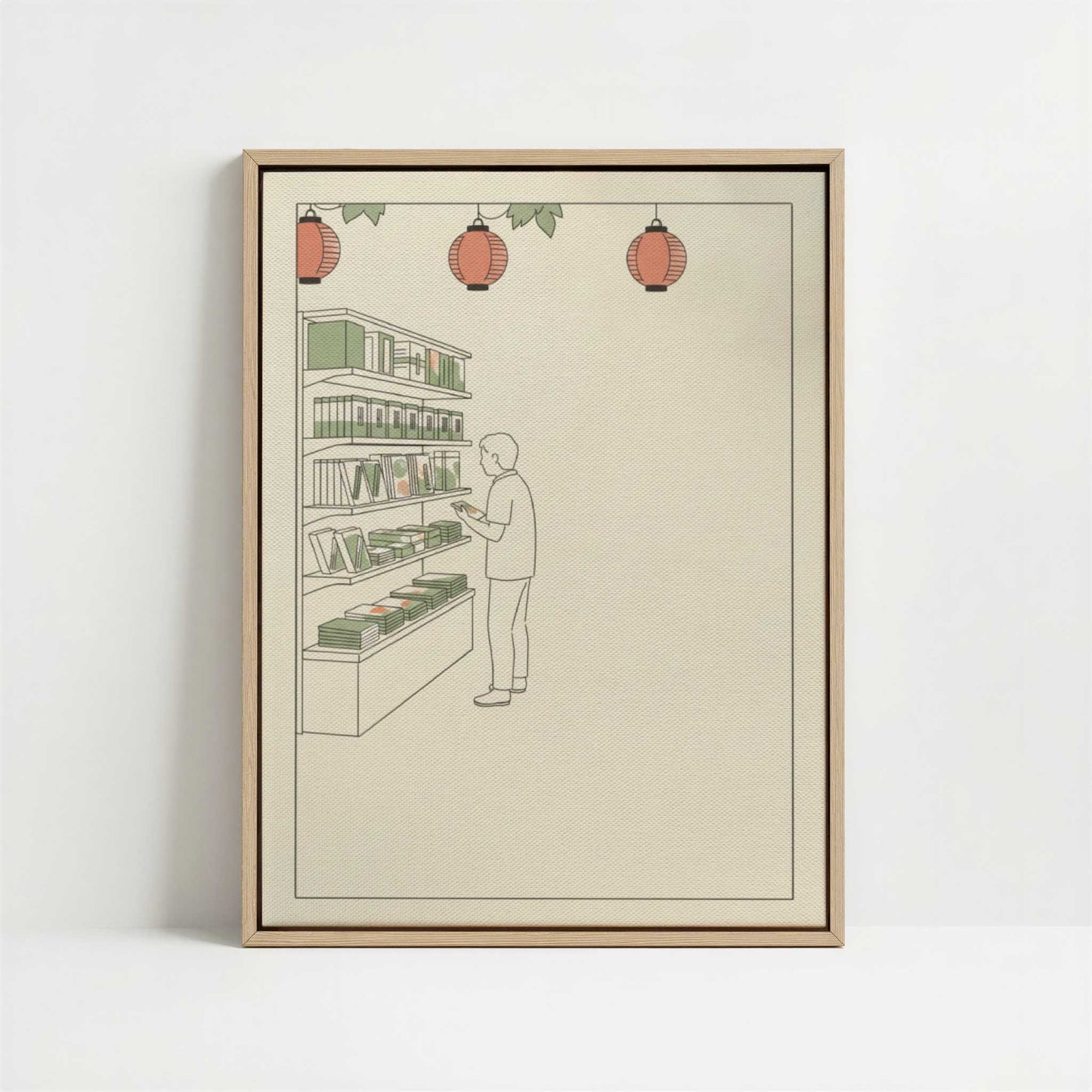 Framed Canvas - Framed canvas in oak color frame