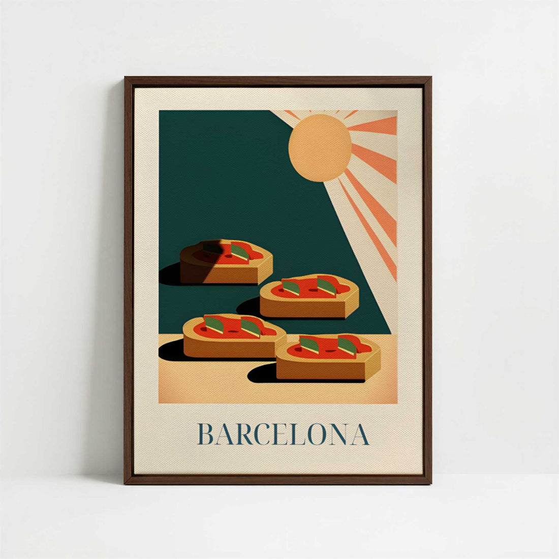 Framed Canvas - Framed canvas in dark wood color frame