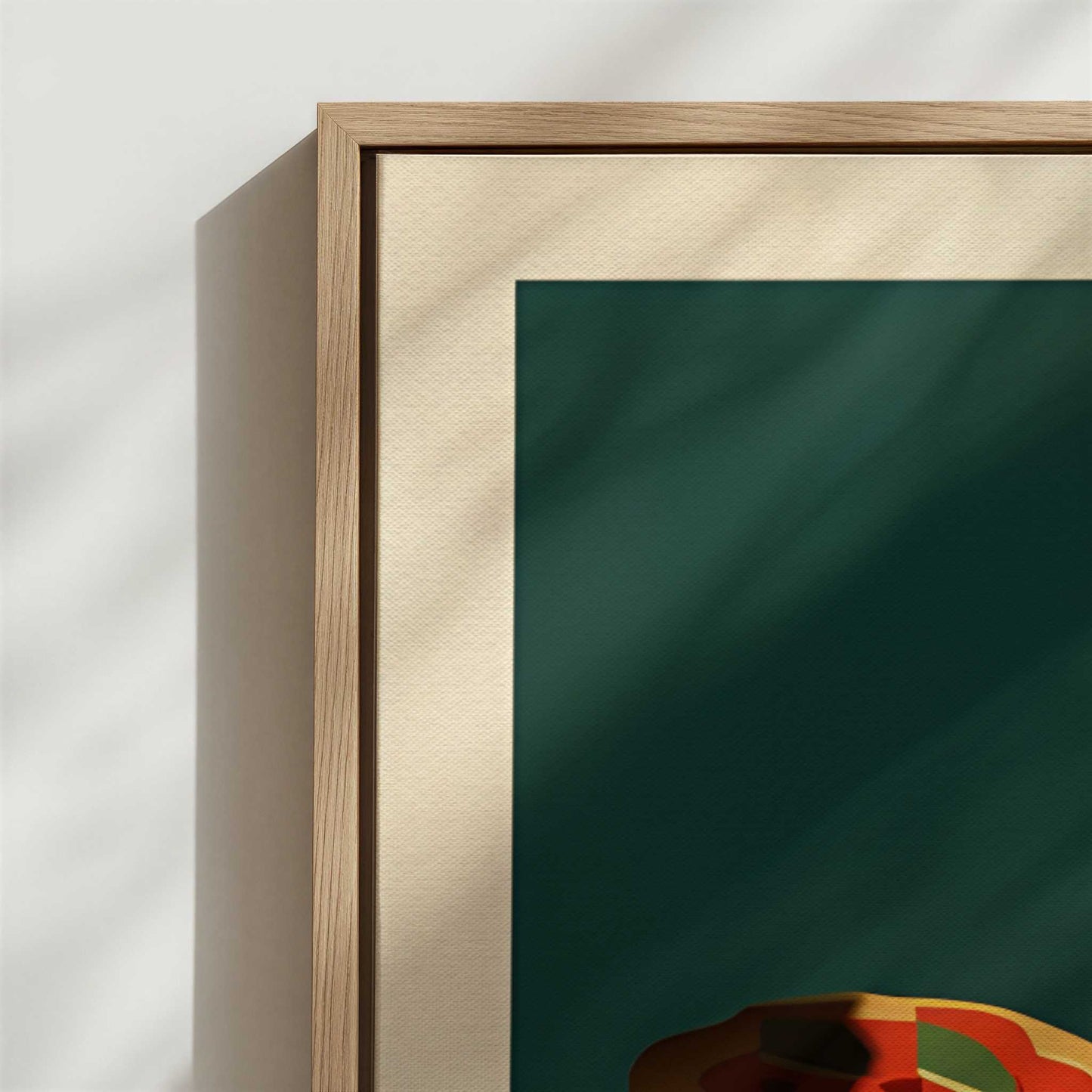 Framed Canvas - Close-up detail and texture of the framed canvas