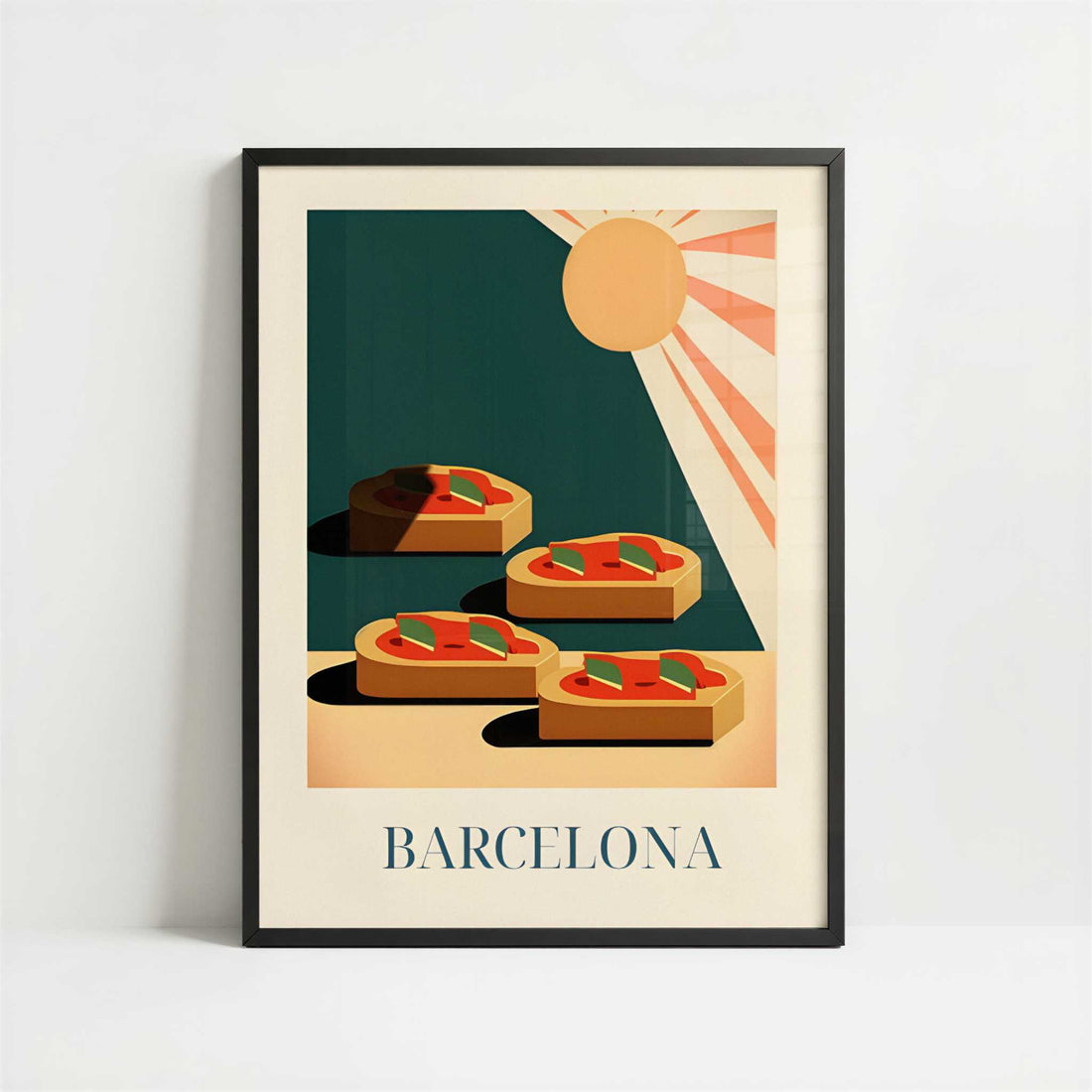 Bruschetta from Barcelona, Spain - Art Print - Art print in black frame