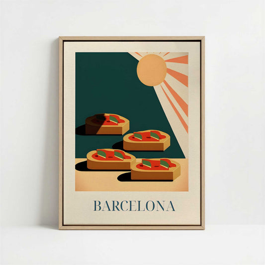 Framed Canvas - Framed canvas in oak color frame