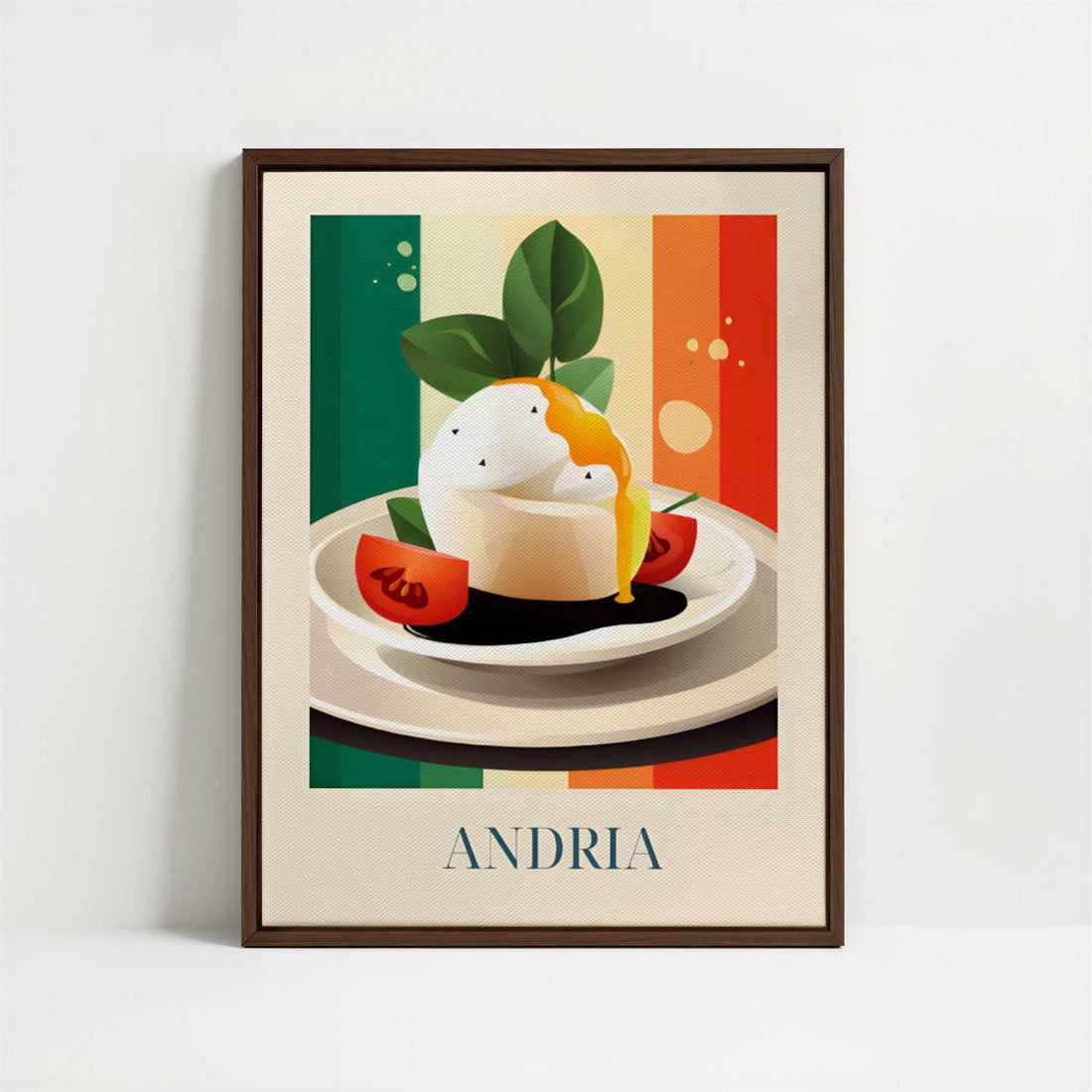 Framed Canvas - Framed canvas in dark wood color frame