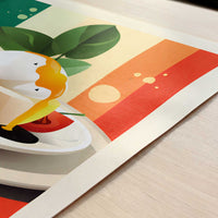 Burrata from Andria, Italy - Art Print - Close-up detail of the art print