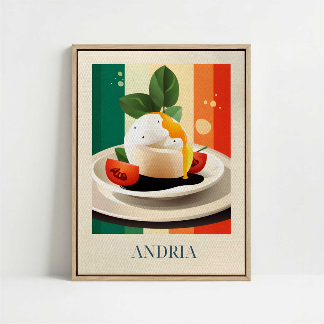 Framed Canvas - Framed canvas in oak color frame