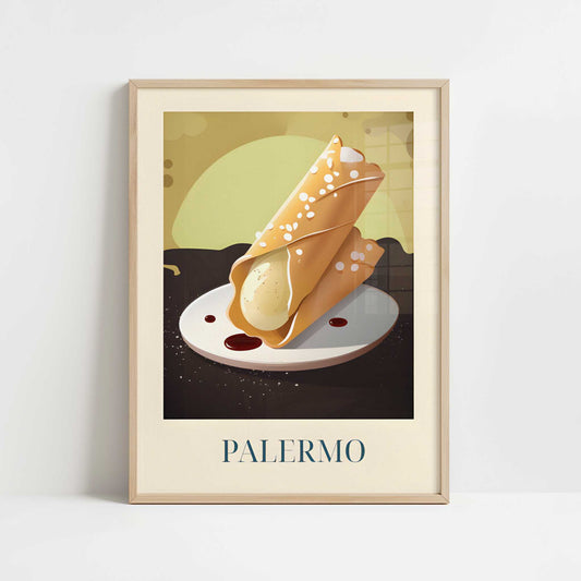 Cannoli from Palermo, Italy - Art Print - Art print in oak frame