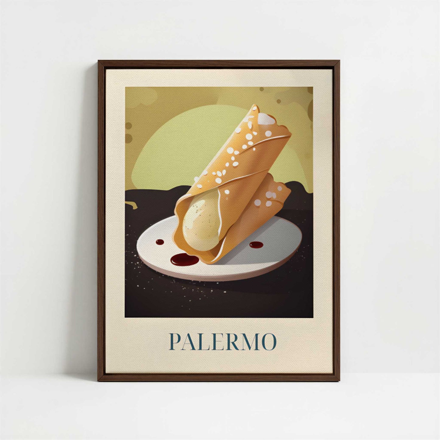 Framed Canvas - Framed canvas in dark wood color frame