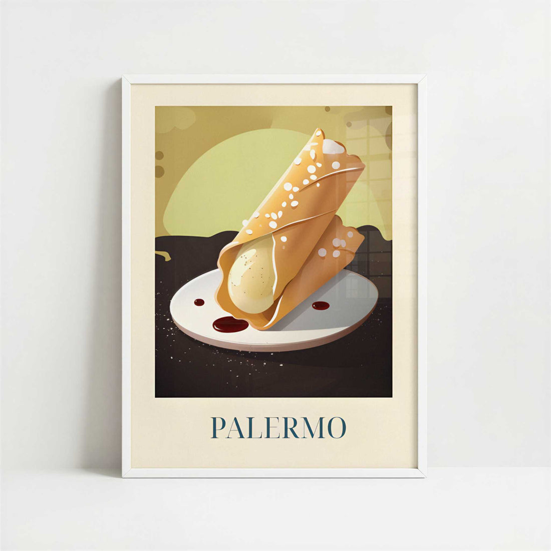 Cannoli from Palermo, Italy - Art Print - Art print in white frame