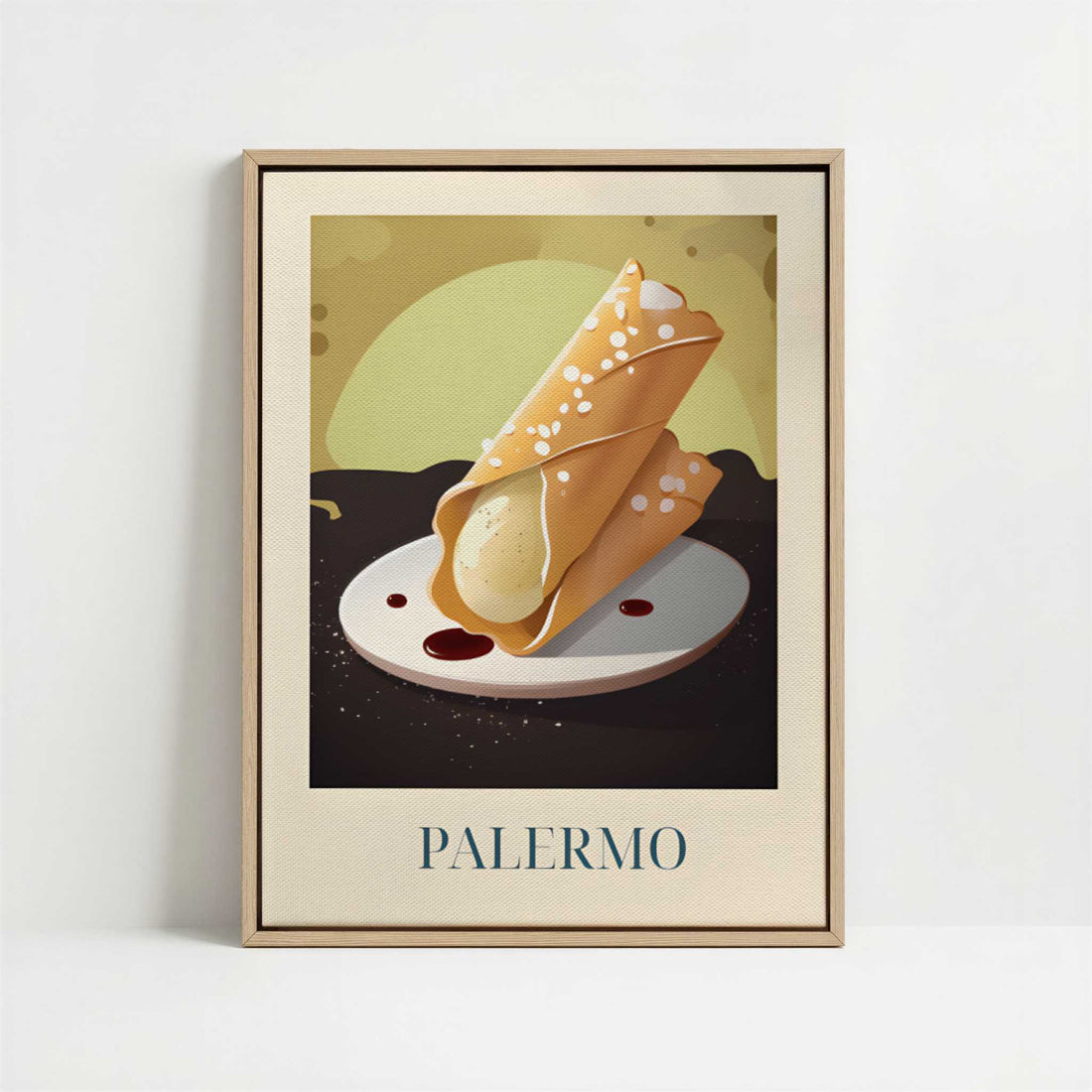 Framed Canvas - Framed canvas in oak color frame