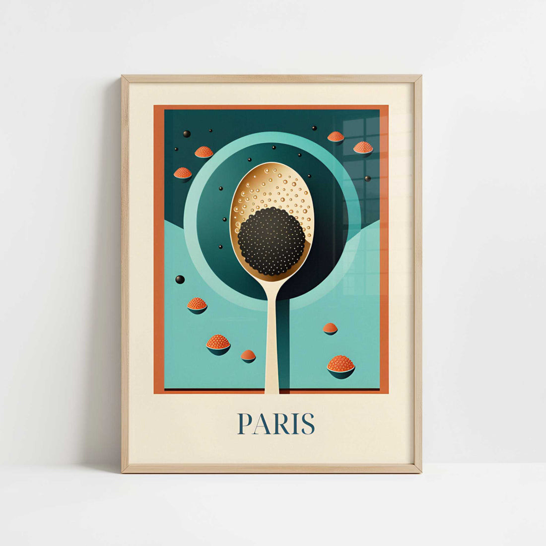 Caviar from Paris, France - Art Print - Art print in oak frame