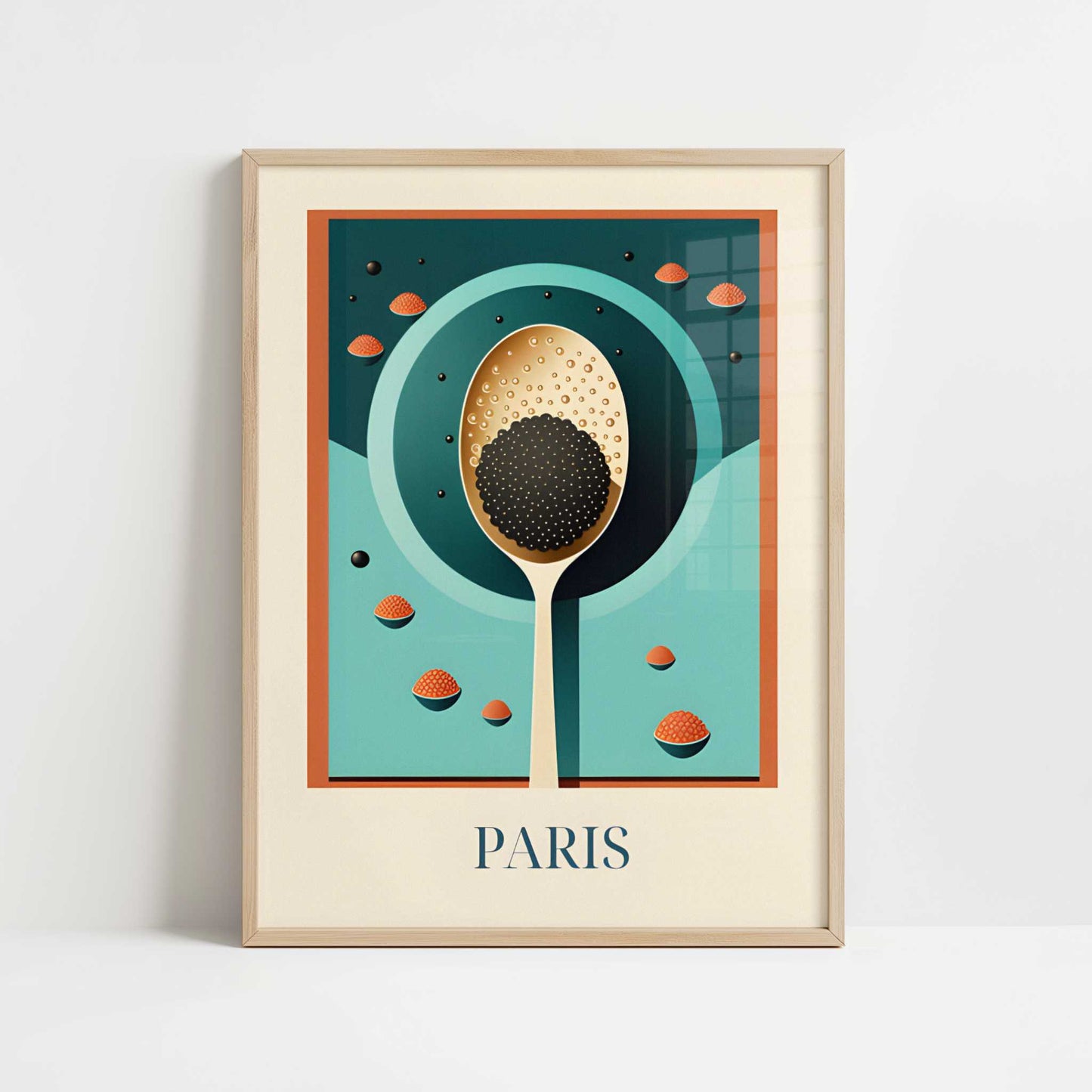 Caviar from Paris, France - Art Print - Art print in oak frame