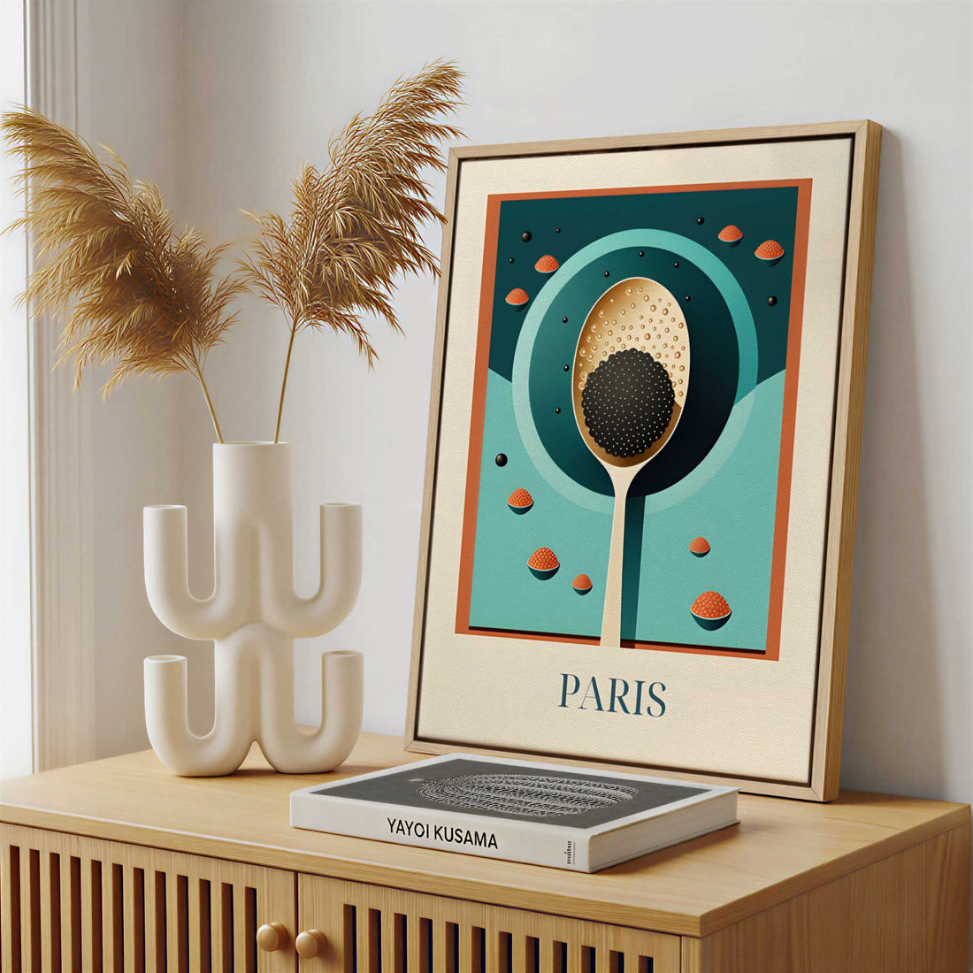 Framed Canvas - Framed canvas in a stylish interior setting