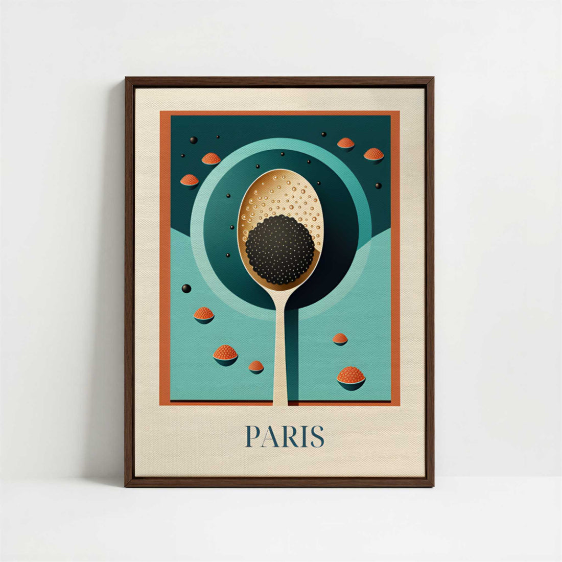 Framed Canvas - Framed canvas in dark wood color frame
