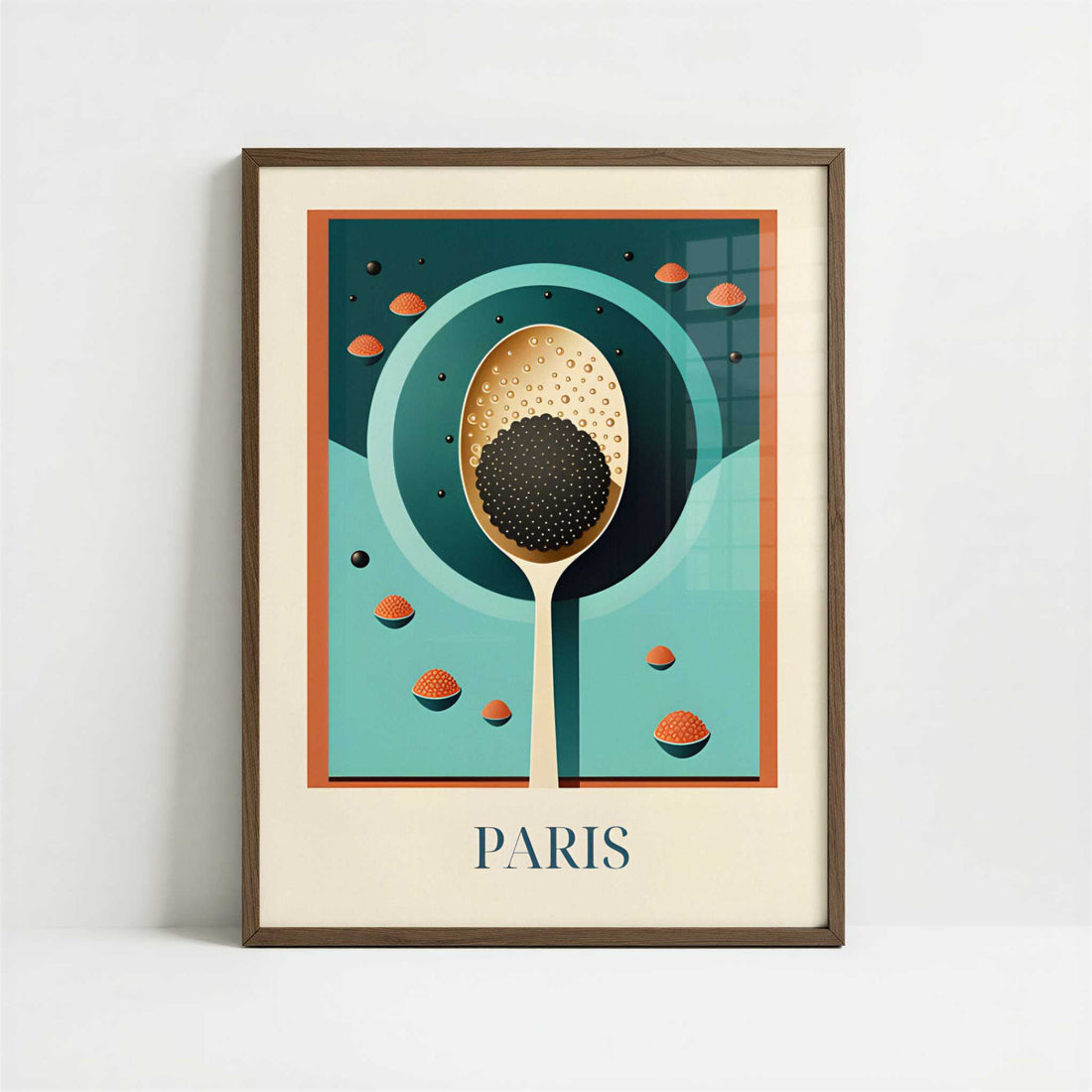 Caviar from Paris, France - Art Print - Art print in dark wood frame