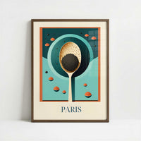 Caviar from Paris, France - Art Print - Art print in dark wood frame