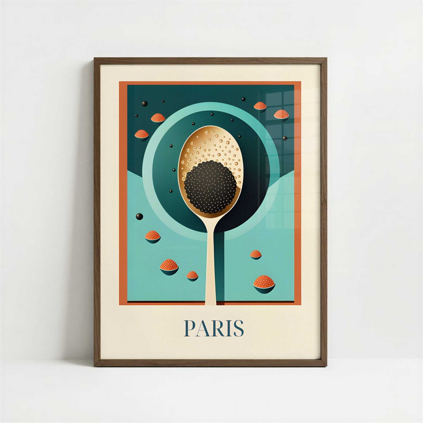 Caviar from Paris, France - Art Print - Art print in dark wood frame