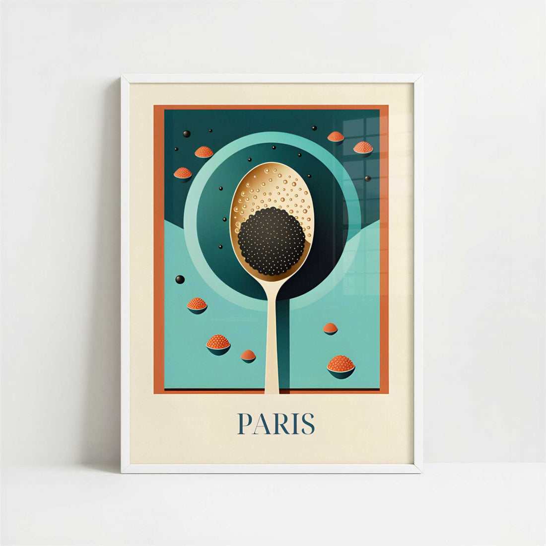 Caviar from Paris, France - Art Print - Art print in white frame