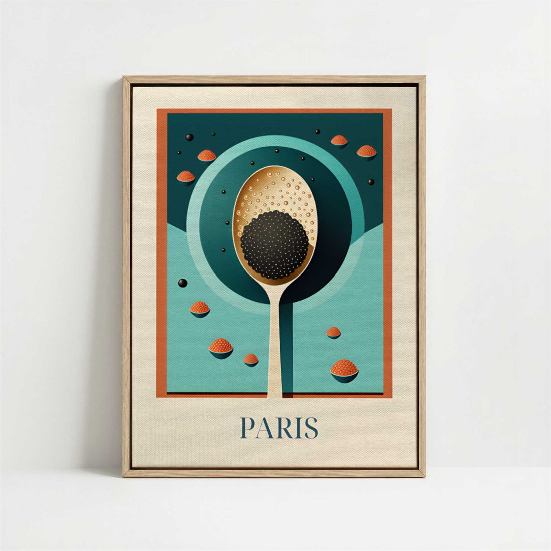 Framed Canvas - Framed canvas in oak color frame