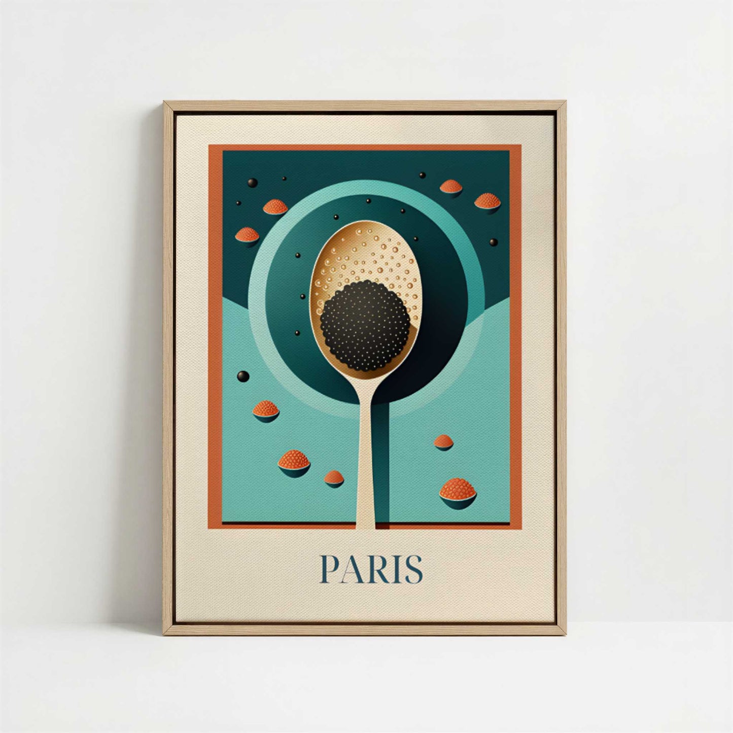 Framed Canvas - Framed canvas in oak color frame