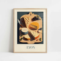 Charcuterie from Lyon, France - Art Print - Art print in oak frame