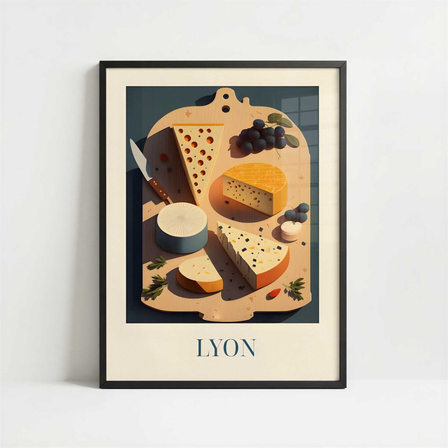 Charcuterie from Lyon, France - Art Print - Art print in black frame