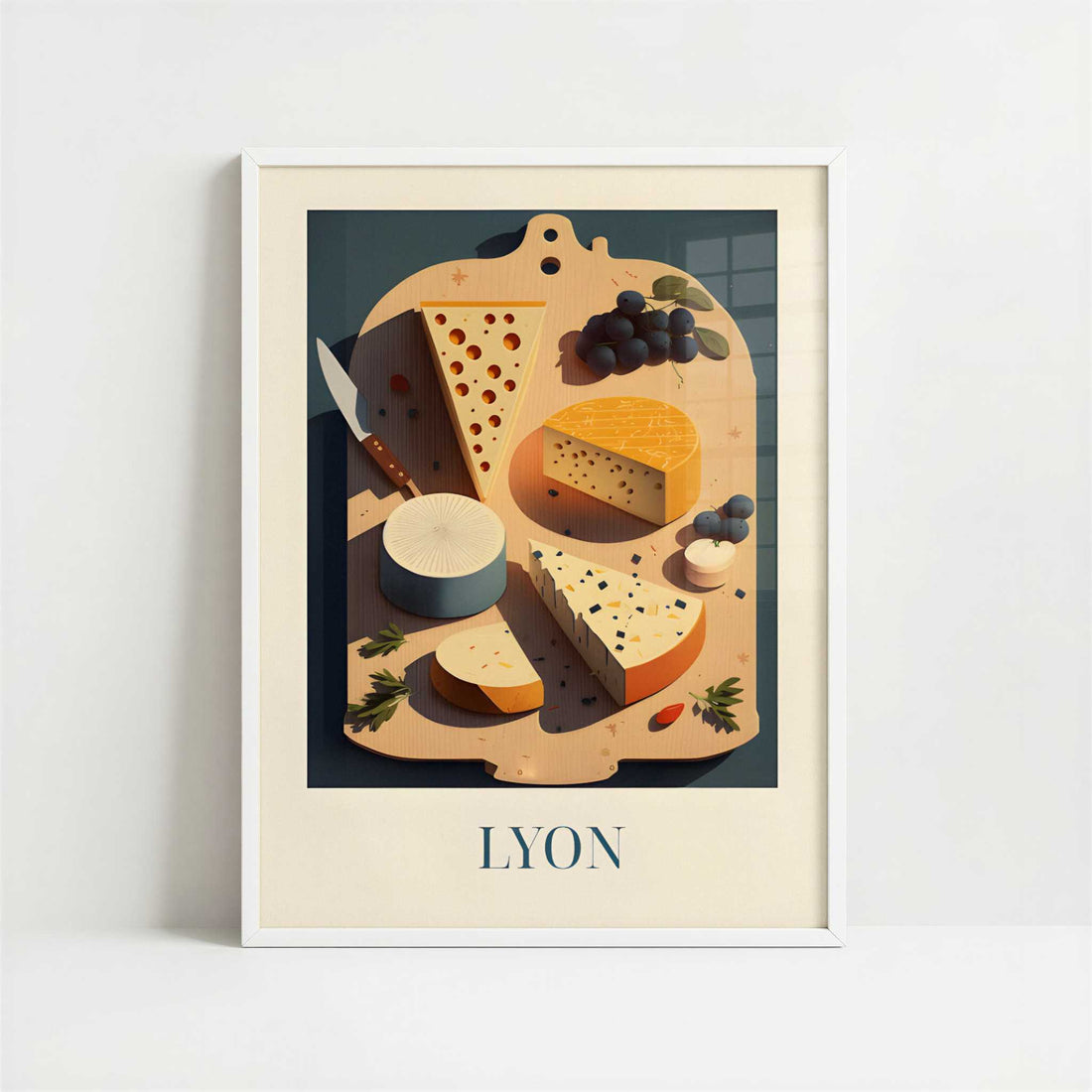 Charcuterie from Lyon, France - Art Print - Art print in white frame