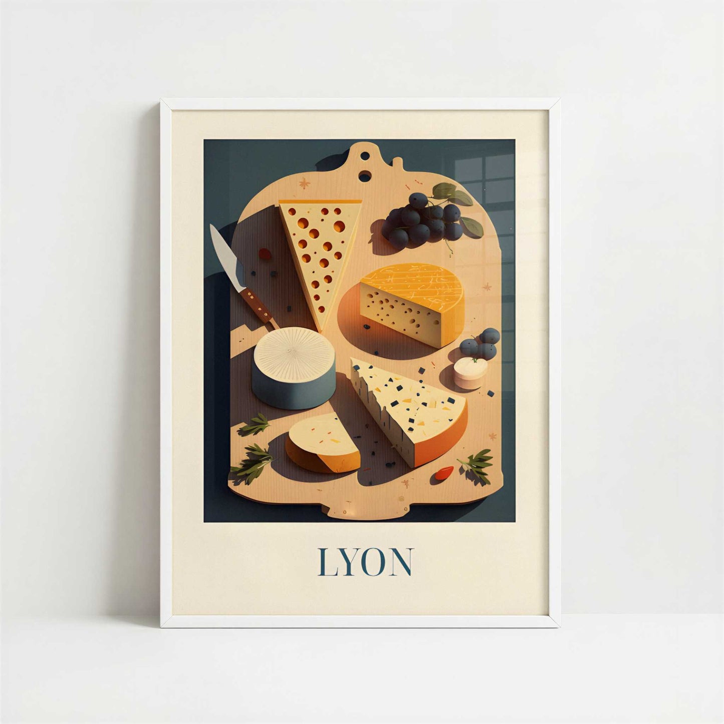 Charcuterie from Lyon, France - Art Print - Art print in white frame
