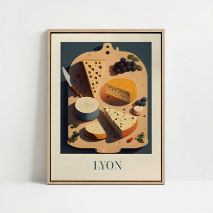 Framed Canvas - Framed canvas in oak color frame