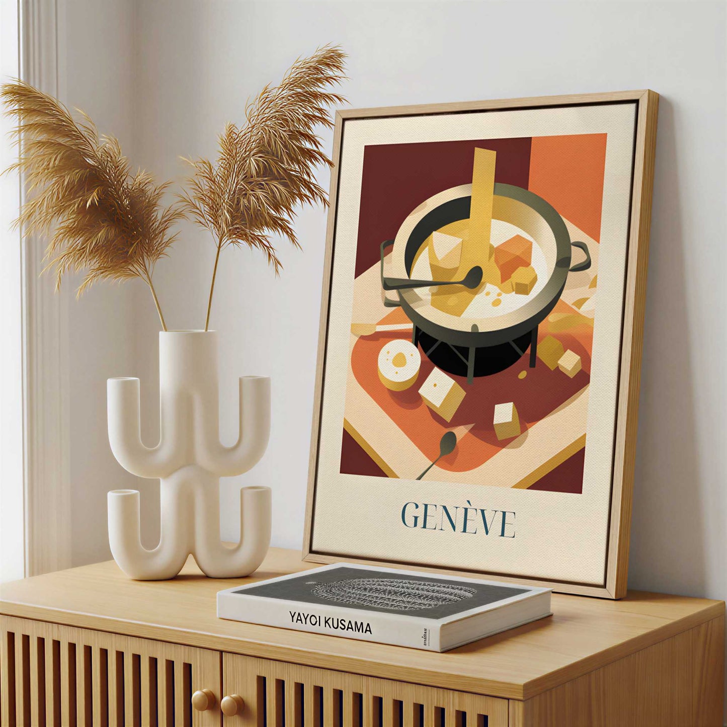 Framed Canvas - Framed canvas in a stylish interior setting