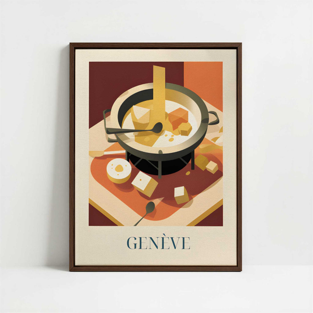 Framed Canvas - Framed canvas in dark wood color frame