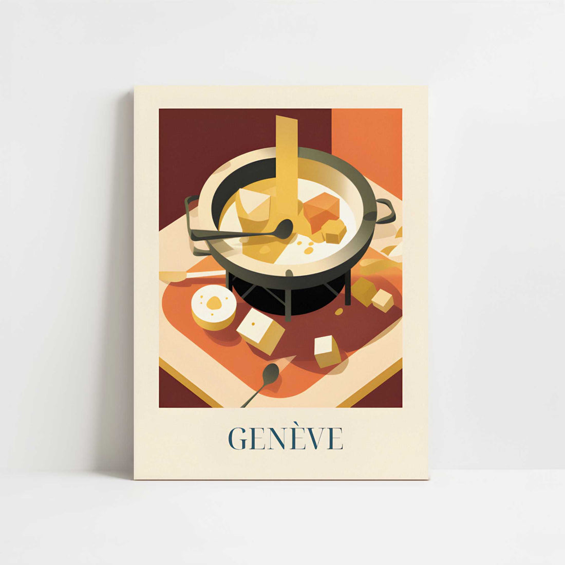 Cheese fondue from Geneva, Switzerland - Art Print - Unframed art print