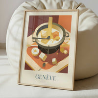 Cheese fondue from Geneva, Switzerland - Art Print - Interior inspiration