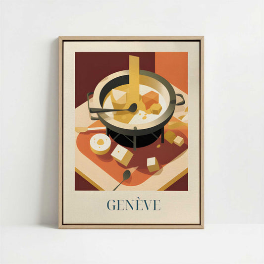 Framed Canvas - Framed canvas in oak color frame