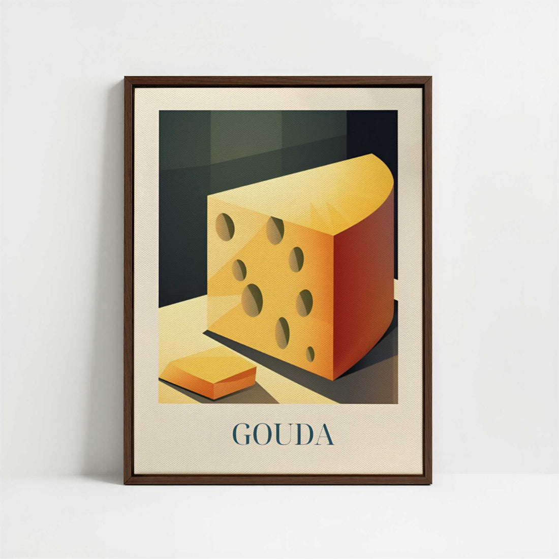 Framed Canvas - Framed canvas in dark wood color frame