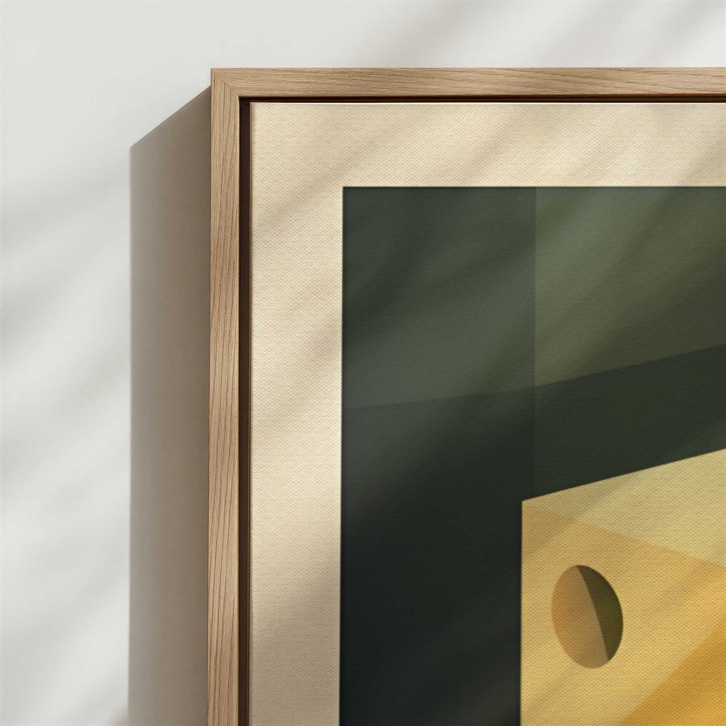 Framed Canvas - Close-up detail and texture of the framed canvas
