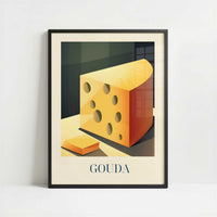 Cheese from Gouda, the Netherlands - Art Print - Art print in black frame