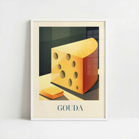 Cheese from Gouda, the Netherlands - Art Print - Art print in white frame