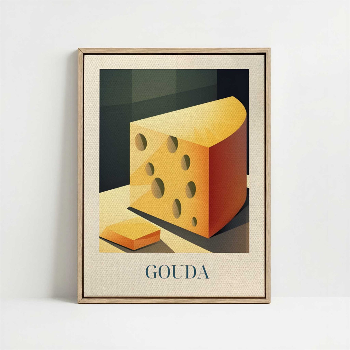 Framed Canvas - Framed canvas in oak color frame