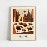 Chocolates from Brussels, Belgium - Art Print - Art print in oak frame