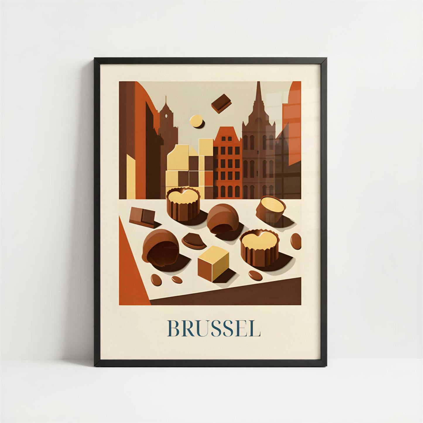Chocolates from Brussels, Belgium - Art Print - Art print in black frame