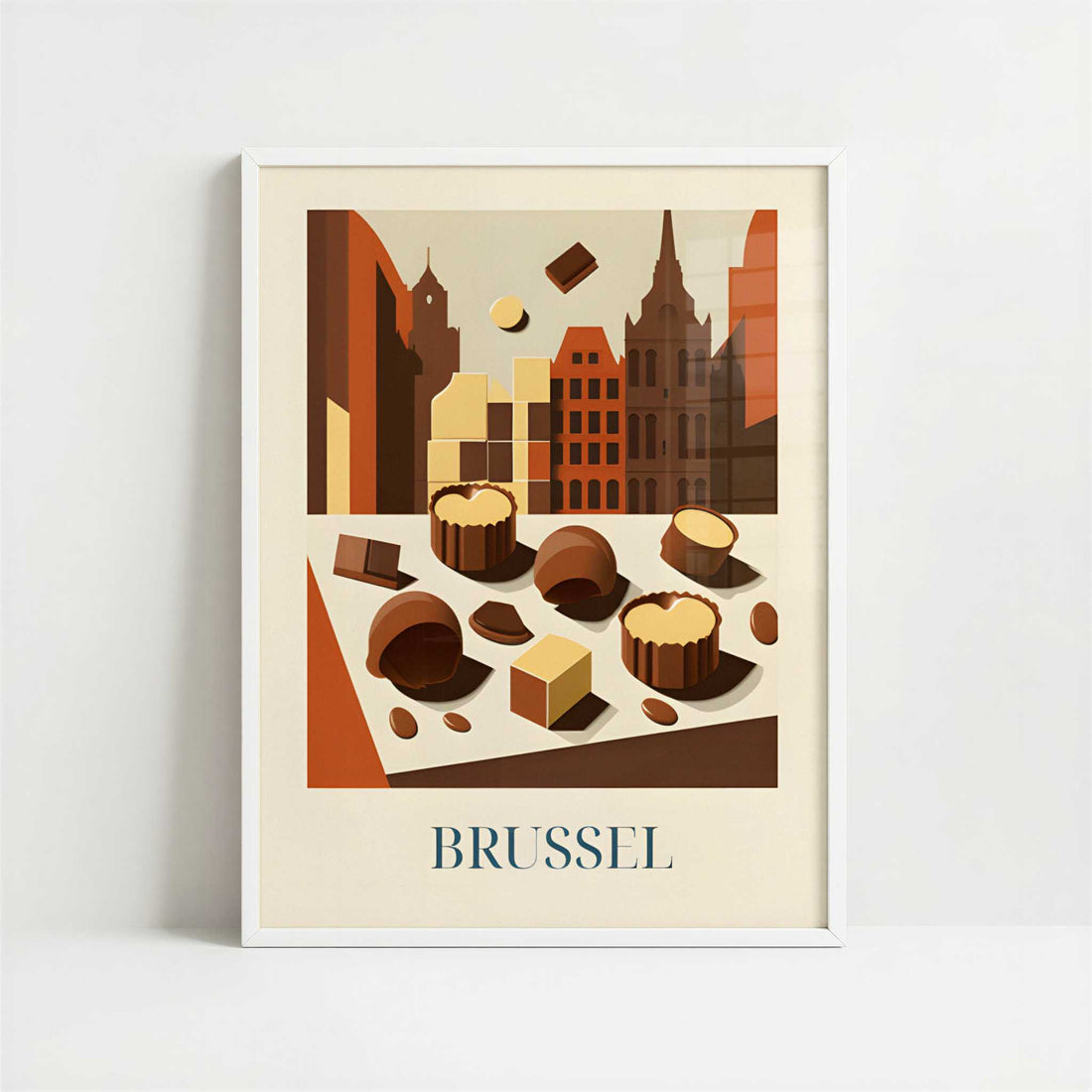 Chocolates from Brussels, Belgium - Art Print - Art print in white frame