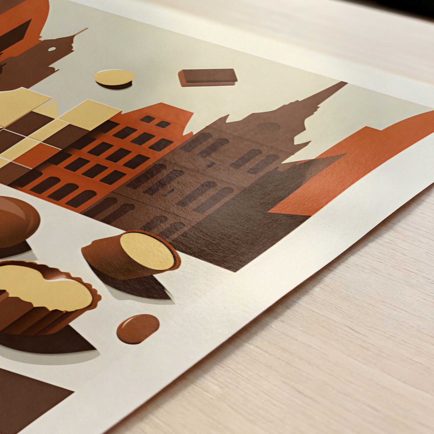 Chocolates from Brussels, Belgium - Art Print - Close-up detail of the art print