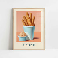 Churros from Madrid, Spain - Art Print - Art print in oak frame